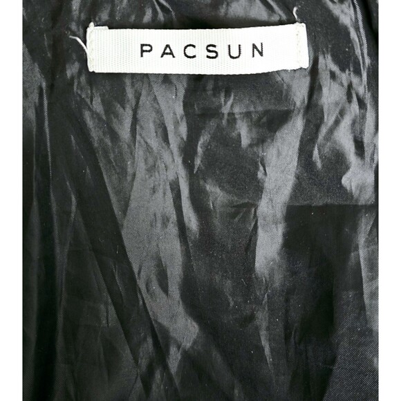 Pacsun Bomber Jacket Satin Mens Size M Full Zip Elastic Waist Lined Black VGC! - Picture 7 of 11